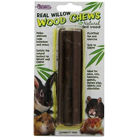 Brown's Willow Wood Chews Small Animal Treats, 10.5 Oz, 10 (Best Wood For Rabbits To Chew)