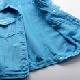 thumbnail image 6 of IROINNID Women's Sleeveless Denim Jacket Turndown Lapel Cover-up Spring And Autumn Coats Solid Denim Jacket Outerwear, Sky Blue, 6 of 6