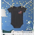 thumbnail image 3 of Shop4Ever American Flag Pocket Size Patriotic 4th of July Baby's Bodysuit Infant Cotton Romper 24 Months Black, 3 of 5