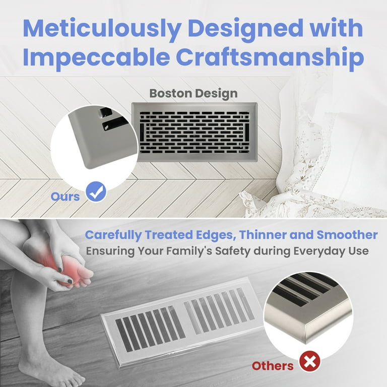 4x10 Inches Pack Heavy Duty Walkable Floor Register Easy