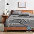 thumbnail image 3 of Bare Home Washed Sheet Set - Premium 1800 Collection - Deep Pocket - 3 Piece - Twin, Frost Gray, 3 of 6