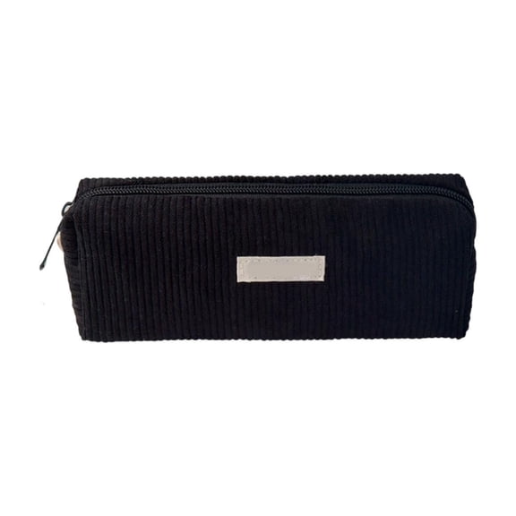 Kyusrd Retro Corduroy Solid Color Pencil Case,Minimalist Zipper Stationery Pouch with Artistic Design,Desk Organizer