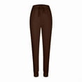 thumbnail image 3 of Women Men Fashion Solid Color Elastic Waist Sweatpants Sport Pants Drawstring High Waist Comfy Fall Winter Joggers Pants with Pockets, 3 of 5