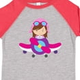thumbnail image 4 of Inktastic Pilot Girl, Airplane, Plane, Flying, Brown Hair Girls Toddler T-Shirt, 4 of 5