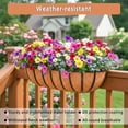thumbnail image 2 of 24'' Window Box Railing Planter with Coco Liner,4 Pack Horse Trough Planters Black Metal Hanging Flower Planters Basket for Porch Fence Patio Indoor Outdoor Lawn, 2 of 9