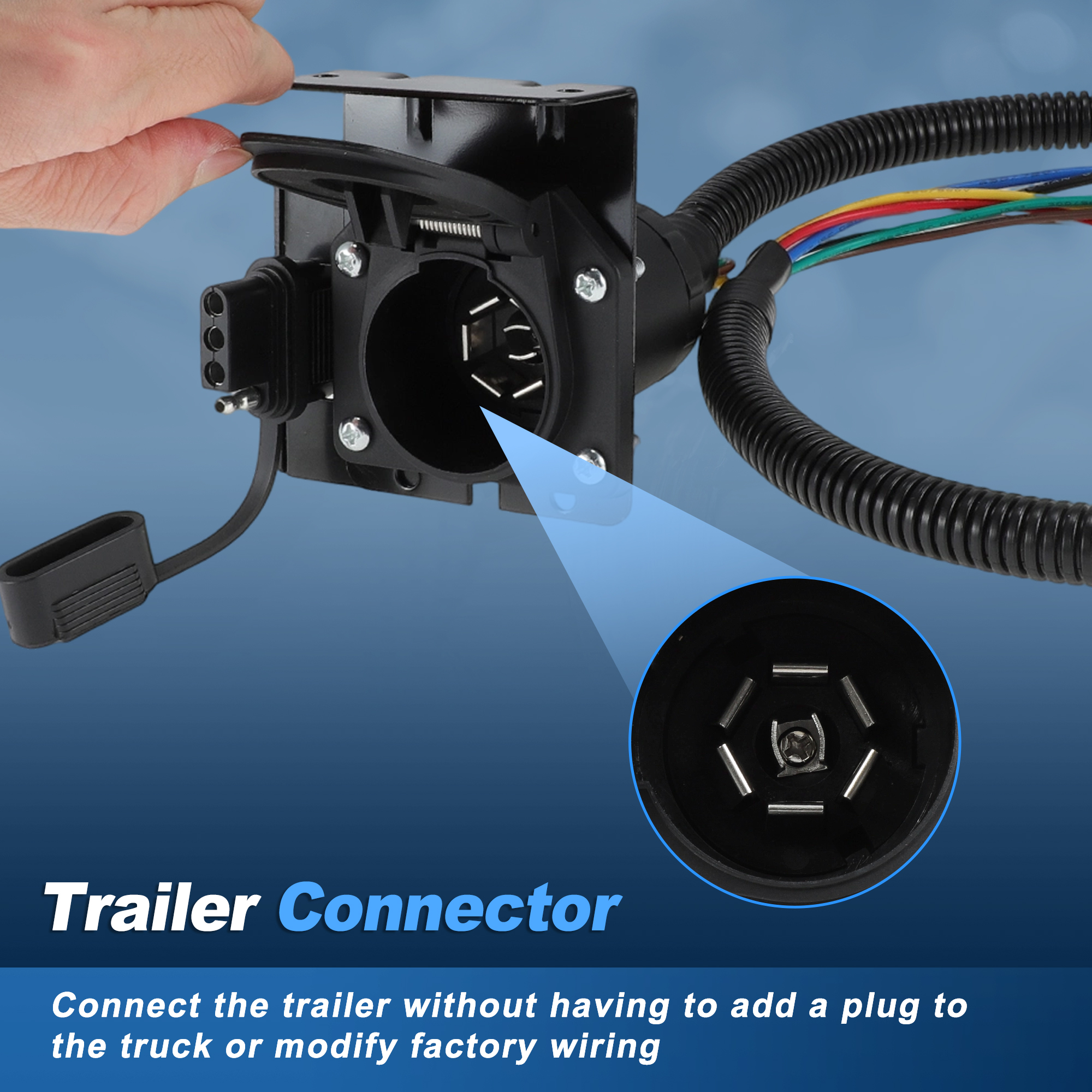 Unique Bargains 7 Way Trailer Wiring Connector Plug for Toyota Tundra 2007-2013