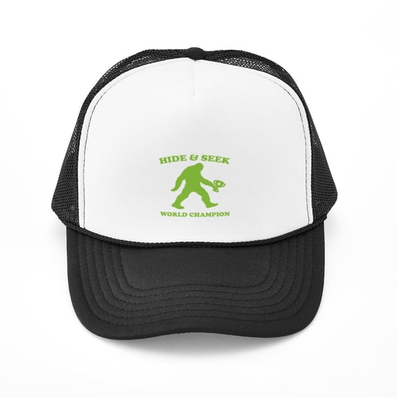 CafePress - Hide And Seek Bigfoot Champion - Trucker Hat - Polyester Foam Front and Nylon Mesh Weave Back