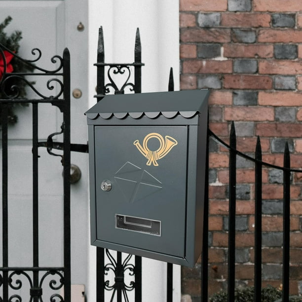 Mailbox Buzon Para Porton Lockable Wall Mount Mailbox, Outside