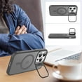 thumbnail image 5 of Magnetic for iPhone 14 Pro Max Case with Screen Protector, Built-in Metal Camera Kickstand,[Compatible with Magsafe] [Wireless Charging] Matte Protective Phone Cover for Men Women Girls - Grey, 5 of 14