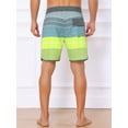 thumbnail image 5 of DARING DIVA Men's Drawstring Waist Color Block Striped Board Shorts 32 Light Green, 5 of 6