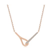 ANGARA Natural Diamond Interlocking Loop Pendant in 14K Rose Gold for Women (Size-1.2mm| Color-K| Clarity-I3) | April Birthstone, Anniversary, Jewelry Gift for Women | Natural Diamond Necklace