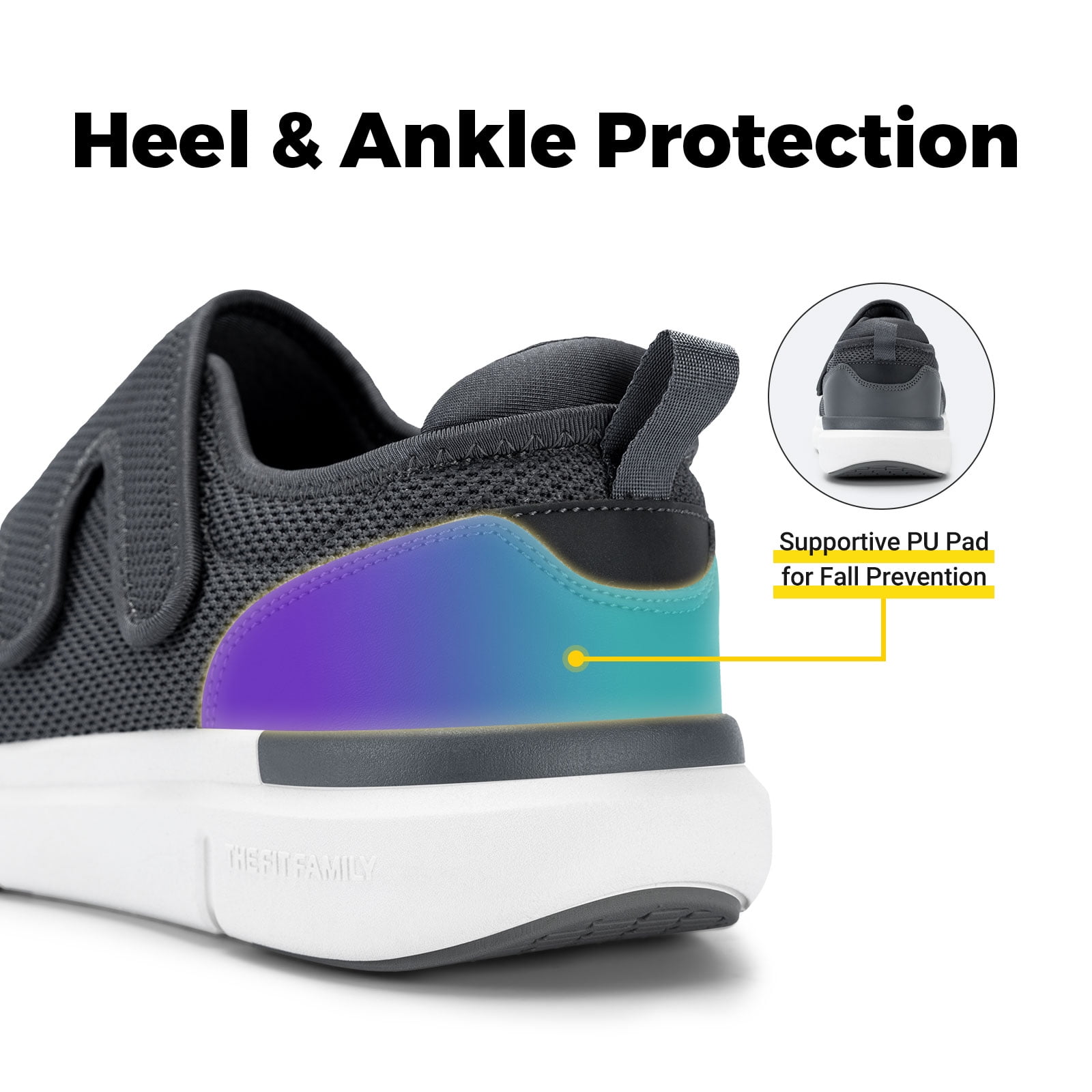FitVille Diabetic Shoes for Men Extra Wide Adjustable Strap Walking Shoes, 9 x-Wide