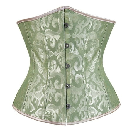 SnnmBlm Women s Bustier Corset Top Plus Size Satin Waist Cincher Overbust Bustiers Mint Green 4XL