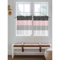 thumbnail image 7 of Half Window Curtains 24 Inches Long, Pink Grey Striped Window Treatment Curtain Drapes, Farmhouse Modern Short Curtains Tiers for Kitchen Over Sink, 27.5"x24", 2 Panels, 7 of 7