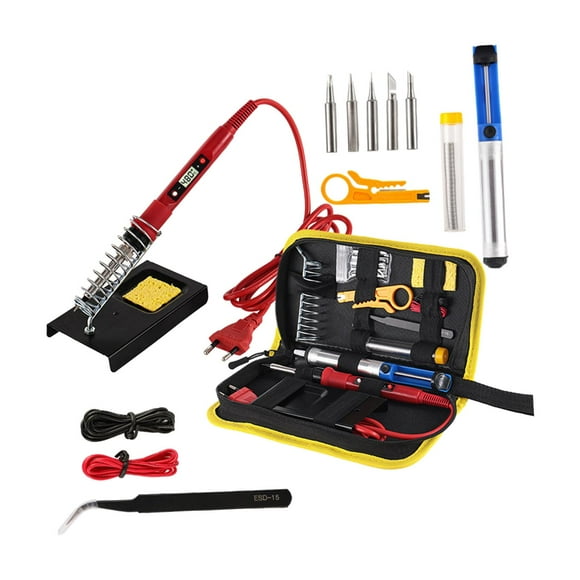 Juego de pistola para soldar 180-480 degreeC temperatura ajustable adaptador estadounidense 80W multiuso resistente hogar DIY dispositivos de grabado para Rojo