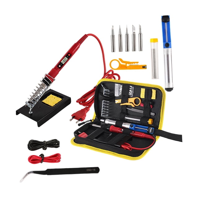 Juego de pistola para soldar 180-480 degreeC temperatura ajustable adaptador estadounidense 80W multiuso resistente hogar DIY dispositivos de grabado para Rojo