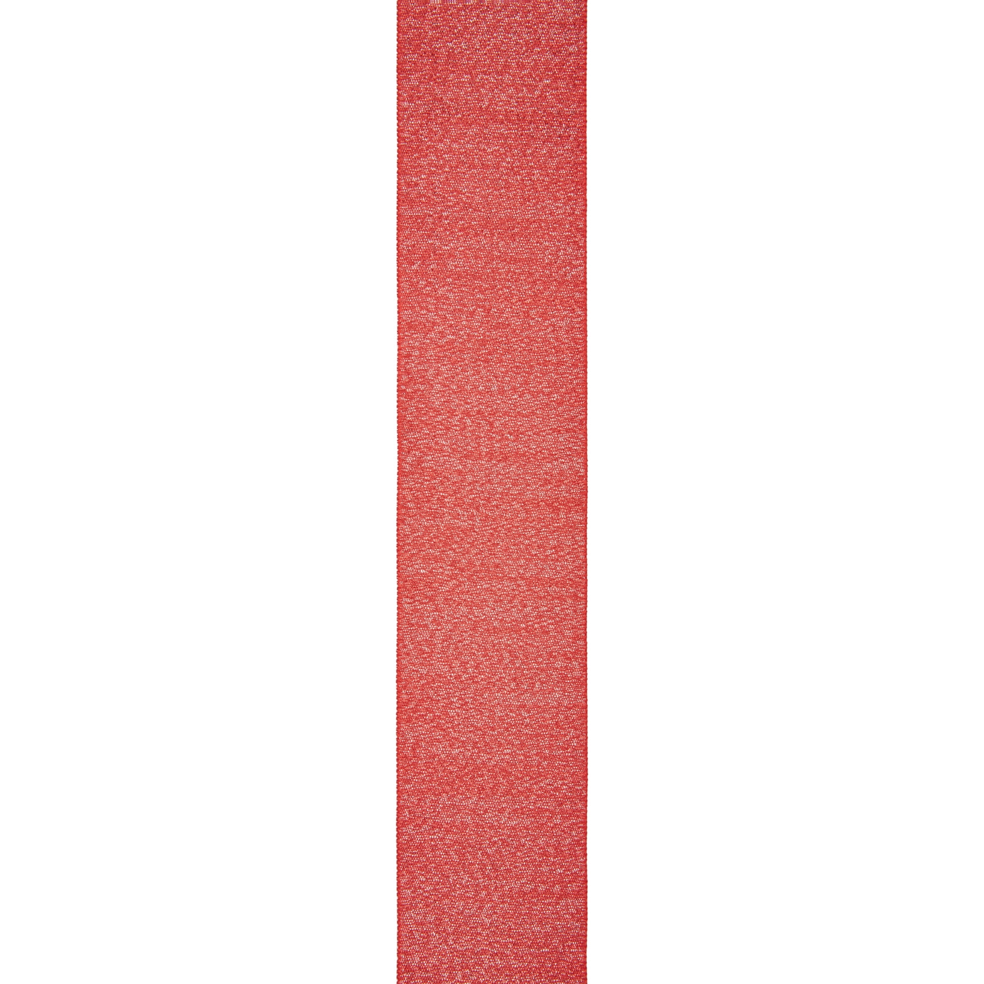 Offray Ribbon, Metallic Red 1 1/2 inch Grosgrain Polyester Ribbon, 9 feet