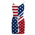 thumbnail image 4 of 4th of July Independence Day American Flag Beach Sun Dress Fashion Women Casual Printed Sleevesless Camies Crew Neck Mini Dress Summer Vacation Beach Fashion S-XXL, 4 of 4