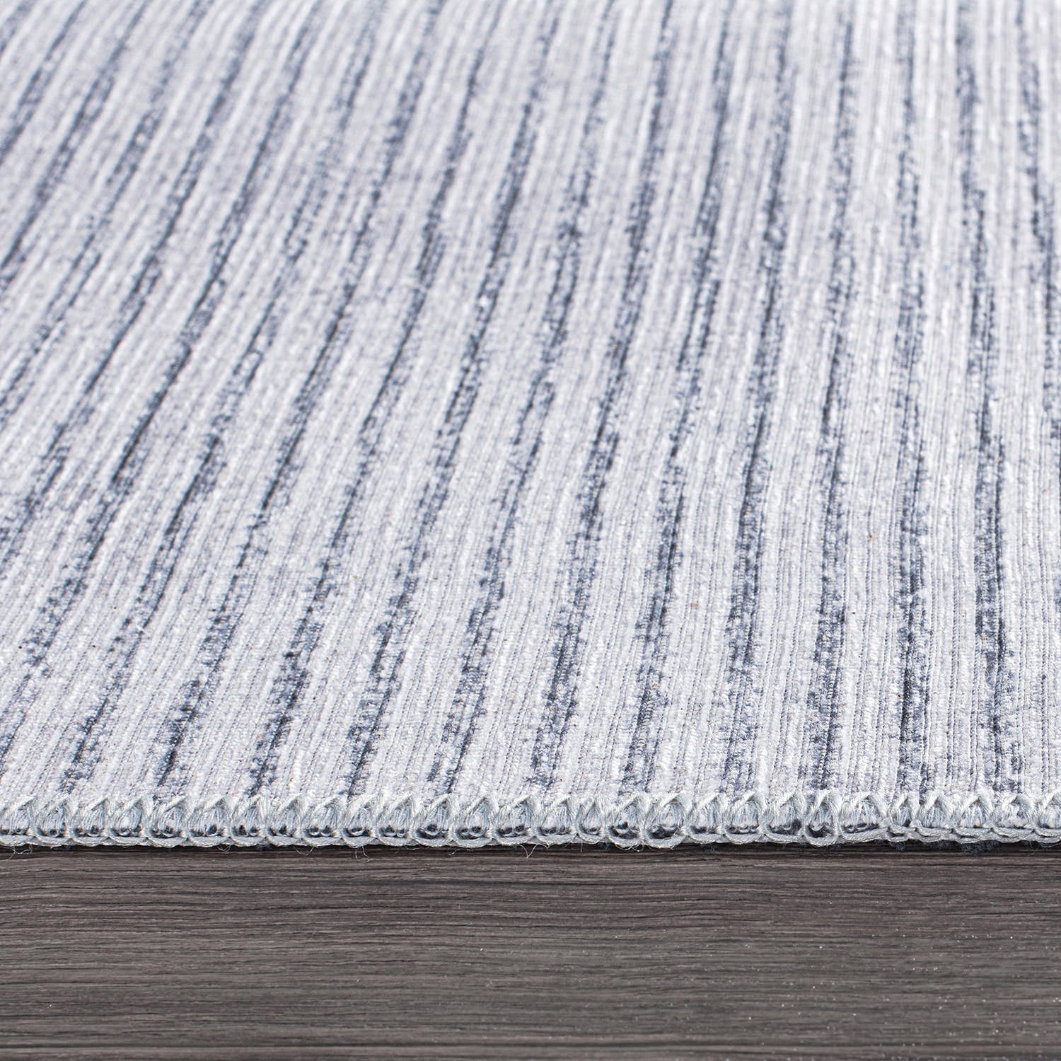 World Rug Gallery Contemporary Distressed Stripe Machine Washable 10'x14' Gray Indoor Area Rug