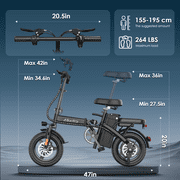 Folding Electric Bike for Adults, 14 Foldable E-Bike with 500W Motor, Commuter Mini Ebikes with 48V Removable Battery, Electric Bicycle with 25 Miles PAS Range