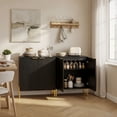 thumbnail image 4 of Topcobe 2-Door Buffet Cabinet Sideboard with Shelf and Metal Legs, Storage Cabinets for Living Room-Black, 4 of 8