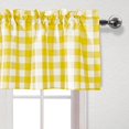 thumbnail image 3 of 3 Piece Semi Sheer Kitchen Curtains - Light Filtering Buffalo Plaid Tier and Valance Window Curtains Set, Yellow and White, 3 of 6