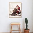 thumbnail image 4 of Nawypu Armindou Christmas Posters Wall Art Decor, Santa Claus Reindeer with Sleigh Hanging Posters  Farmhouse Christmas Canvas Wall Art Prints for Living Rooms Decor with Frame12X16 Inch, 4 of 4