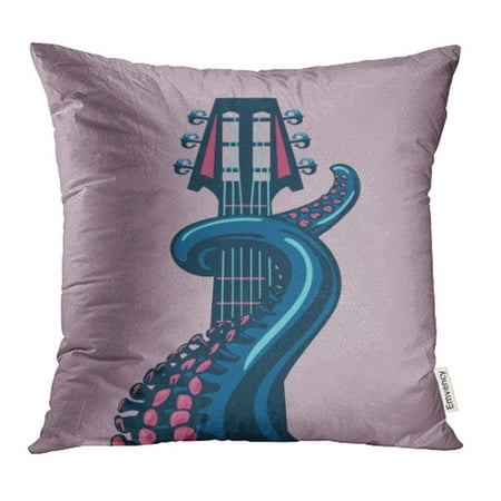CMFUN Rock Octopus Tentacle is Holding Guitar Riff for Music Acoustic Hard Punk Folk Pillowcase Cushion Cases 16x16