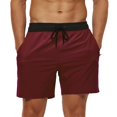 thumbnail image 1 of Escact-bañadores elásticos para hombre, pantalones cortos de playa de secado rápido con bolsillos con cremallera y forro de malla, 2023 Fivean unisex, 1 of 2