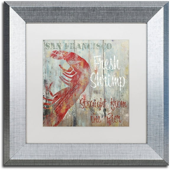 Trademark Fine Art "Restaurant Seafood I" Canvas Art by Color Bakery White Matte, Silver Frame