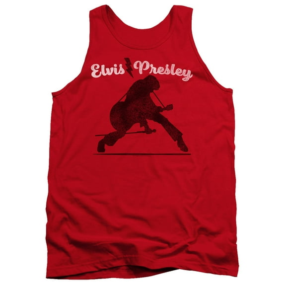 Elvis Presley Overprint Adult Tank Top T-Shirt Red