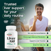 Liverite Liver Aid 90 Tablets -Advanced Liver Support with 17 Amino Acids, Choline and Phospholipids, Supports Healthy Liver Function and Metabolism, Natural Cleansing and Digestion.