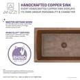 thumbnail image 6 of Gilbert Drop-in Handmade Copper 31 in. 0-Hole Single Bowl Kitchen Sink in Hammered Antique Copper, 6 of 8