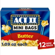 Act II Mini Bags Butter Microwave Popcorn, 1.09 oz., 12-Count Bags