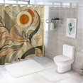 thumbnail image 6 of Shangniulu Boho Shower Curtain, Abstract Mid Century Modern Arch Sun Leaf Machine Washable Waterproof Fabric for Bathroom Bathtub Decor with Hooks, 6 of 6