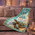 thumbnail image 6 of Coastal Sea Turtle Inspirational Text, Peaceful Coastal Landscape Scene, Soft Flannel Blanket for Beach House and Living Room, Beach Lovers Encouragement Gift, Coastal Home Decor, 6 of 9