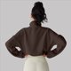 thumbnail image 4 of Chaqueta Corta de para Mujer con Dobladillo con Cordón Café de Té Asesinado L, 4 of 8