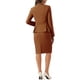 thumbnail image 3 of Conjunto de falda de 2 piezas para mujer INSPIRE CHIC, blazer peplum, falda lápiz de cintura alta, atuendo de trabajo XL marrón, 3 of 6
