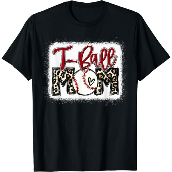 T-ball Mom Leopard Shirt Tee Ball Mom T-Shirt