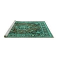 thumbnail image 2 of Ahgly Company Machine Washable Indoor Rectangle Medallion Turquoise Blue Traditional Area Rugs, 2' x 3', 2 of 4