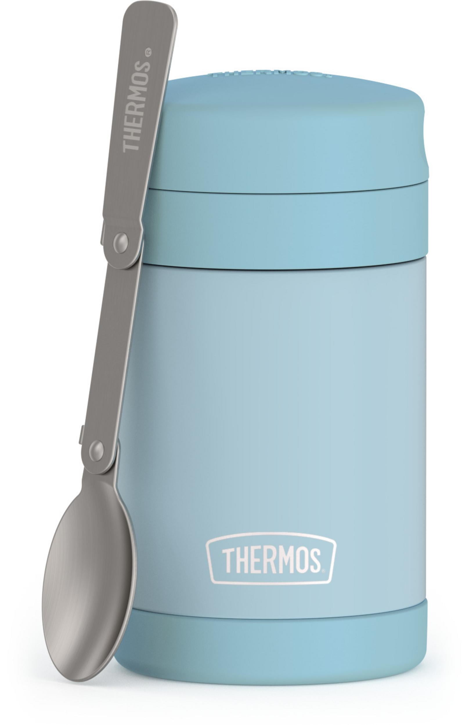 (2 pack) Thermos Vaccum Insulated Stainless Steel Food Jar with Spoon, 16oz, Glacier Blue, Ideal Use for Workday Meals and Travel, Made for Portable Food Storage, Dishwasher Safe, For Hot and Cold Food