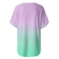 thumbnail image 4 of MPWEGNP Women's V Neck T Shirts Casual Rolled Short Sleeve Side Split Summer Tops Loose Fit, 4 of 6