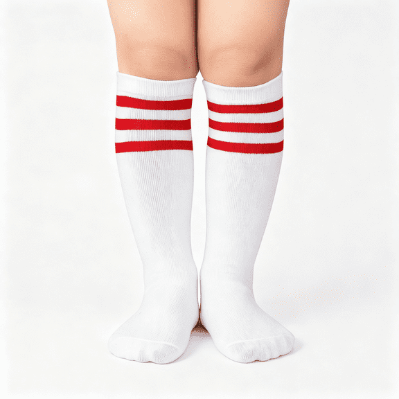 TELOLY Kids Child Soccer Socks Knee High Socks Toddler Girls for Boys Summer Game Day Watch Party Fan Gear Cheerleading Socks
