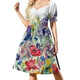 thumbnail image 2 of Vestido sin mangas de acuarela con flores de primavera, vestido de verano para mujer, vestidos para mujer, vestido, 2 of 7
