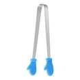 thumbnail image 2 of qILAKOG Silicone Mini Tongs,kStainless Steel Silicone Glove-Shaped Tongs, 5.2-inch Heat-Resistant Kitchen Tongs, Anti-Slip Silicone Bread and Ice Tongs, Barbecue Tool Accessories, 2 of 6