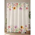 thumbnail image 4 of Fsddascl Colorful Floral Shower Curtain Set - Long 72" x 84" Washable Bathtub Curtain with 12 Hooks, Farmhouse Sunflower Spring Pastoral Waterproof Fabric Stall Shower Curtains for Bathroom/Bathtub, 4 of 6