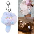 thumbnail image 2 of Squeaking Pendant Keychain Creative Plush Bag Charm Stuffed Doll Keyring Fluffty Key Rings Birthday Gifts, 2 of 9