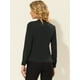 thumbnail image 4 of Blusa de gasa Allegra K Manga larga Negro M, 4 of 5