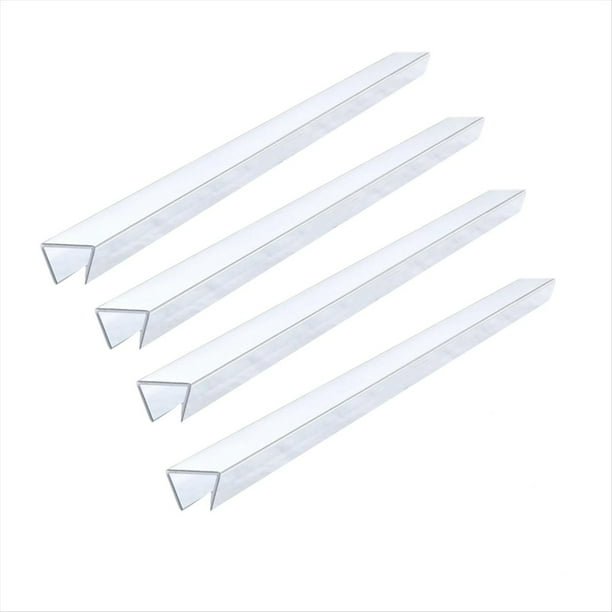 Protector de Puerta Gabinete Suave de 17.5 Pulgadas, Protector Borde de PVC Transparente Recortable, Parachoques Deslizante Ajuste de 3/4 Pulgada de Grosor, Paquete de 4