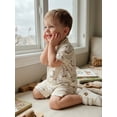 thumbnail image 4 of Cenuakty 0-24M Baby Jumpsuit Short Sleeve Lapel Collar Duck/Sea Wave Print Sleep Romper Footless Newborn Outfit, 4 of 9
